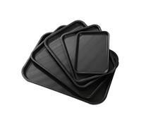 Black Rectangular Non-slip Serving Tray For Chinese Restaurant Fast Food Cake & Tea Service Commercial Hotel Tableware(L)