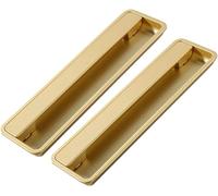 Black Rectangular Recessed Pulls - 2 pcs Flush Handles for Sliding Doors Cabinets Cupboards & Drawers - Finger Pulls for Easy Access - Sleek Black Finish