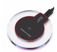 (Black Red) 10W Fast Wireless Charger Pad