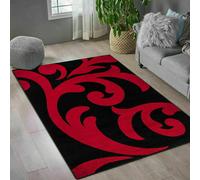 (Black-Red, 60 x 110 cm) Modern Luxury Sophia Rugs Living Room Carpet Mats
