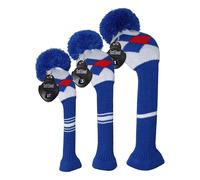(Black red and white grids) Scott Edward Golf Club Head Cover 3 Piece Set Perfect For Driver (460cc) Fairway Wood And Hybrid (ut) Golf Bag Changes Zhexin