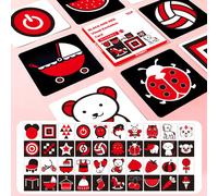 (Black Red, Big Card) High Contrast Baby Flashcard Learning Tummy Time Toys For Newborn Infants Toys Gift