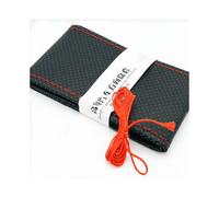 (Black red) Braid On Steering Wheel Car Steering Wheel Cover With Needles and Thread