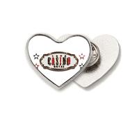 Black Red Casino Signboard Pattern Heart Metal Pin Brooch Clip Love