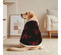 Black Red Devil Skull Mesh T-Shirt For Large Pets | Breathable Mesh With A Pullover Design, Short Sleeves, And White Trim.