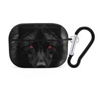 Black Red Eyed Wolf AirPod Pro Case, Anti Scratch Hard PC Cover with Keychain, AirPod Pro 2nd/1st Case Accessories for Women Men, Black-Style