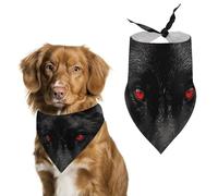 Black Red Eyed Wolf Dog Bandanas - Cute Pet Scarf for Dogs Cats Triangle Kerchief Bibs Soft Breathable Pet Bandanas Fashion Accessory for Puppy Small Medium Large Pets