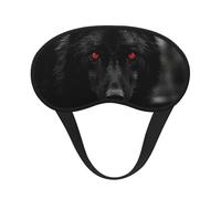 Black Red Eyed Wolf Sleep Mask for Side Sleeper, Blackout Eye Mask for Women Men, Zero Pressure Sleeping Masks Soft Breathable Eye Cover Comfortable Blindfold Eyeshade for Night Sleep