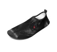 Black Red Eyed Wolf Water Shoes for Men Women, Lightweight Stretch Swim Shoes with Anti-Slip Rubber Sole, Quick-Dry Aqua Socks for Pool, Beach, Surfing, Style, 14 Women/14 Men