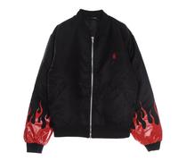 Black/Red Flames Bomber Jacket - male - VISION OF SUPER - Winter Jackets - Black - XL - Jackets XL