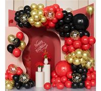 Black Red Gold Balloon Arch Kit,100 Pcs Black Red Balloon Garland Kit with Confetti Balloons for Birthday Baby Shower Wedding Engagement Anniversary Party Decorations