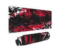 Black Red Graffiti Hip Hop Mouse Pad 11.8x31.5 in Big Extended Non-Slip Rubber Base Mousepad with Stitched Edges Gaming Pc Desktop Large Mouse Pad