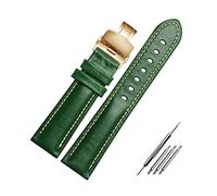 Black /red / Green Genuine Leather Watch Strap Butterfly Clasp 18mm 20mm 21mm 22mm Watch Replacement Wristband, 18mm