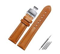 Black /red / Green Genuine Leather Watch Strap Butterfly Clasp 18mm 20mm 21mm 22mm Watch Replacement Wristband, 18mm