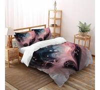 Black Red Heart Quilt Cover Art Comforter Cover 3 Pieces Ultra Soft Microfiber for Kids Boys Girls Teens with Zipper Closure Super King(260x220cm)