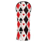 Black Red Poker Plaid Golf Covers Headcovers with Interchangeable No. Tags for Driver Hybrid and Fairway Woods