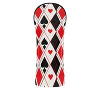 Black Red Poker Plaid Golf Covers Headcovers with Number Tags for Driver Fairway Wood Hybrid 1 Piecing