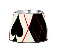 Black Red Poker Plaid Pets Food Bowl Non Skid Stainless Steel Cats Food Bowls for Small Pet Whisker Friendly comedero para perros