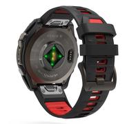 (Black Red, QuickFit 26mm) 1:1 Fenix8 Watch Band For Garmin Fenix 8 47mm 51mm E 7 7X 6 6X 5 5X/Epix Pro/Enduro 3 QuickFit 22mm 26mm Silicone Strap Bracelet