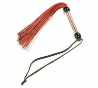 Black & Red Silicone Whip Flogger for Couples Men Women Adult Tease & Please Tickle Spank Tails