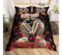 (Black Red, Single(No Comforter)) Homewish Gary Tiger Bedding Set Orange Rose Painting Comforter Cover,Romantic Tigers Duvet Cover Double African Safari Animals Quilt Cover for Kids