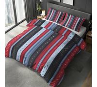 Black Red Stripe Duvet Cover Sets Emperor Microfiber Soft