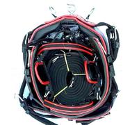 Black Red Synthetic Horse Harness Set - Adjustable Heavy Duty Driving Harness with Metal Hardware, Padded Breast Collar & Crupper - Comfortable & Durable for Cart, Carriage & Training 015 (Pony)