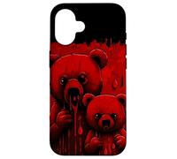 Black & Red Terror Bears with Drippy Red Paint Case for iPhone 16