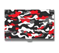 Black Red White Army Camouflage Business Card Holder Metal Wallet Credit Card ID Case for Men Women