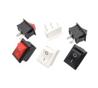 Black/Red/White Push Button Mini Switch 6A-10A 250V KCD1-101 2Pin Snap-in On/Off Rocker Switch 21 * 15MM(Black)