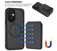(black, Redmi A4 5G) Magsafe 2 in 1 Detachable Huawei Wallet Case with Card Holder Magnetic Kickstand PU Leather Flip Cover For Honor X6B X7B X8B X9B Honor200 Play 8T