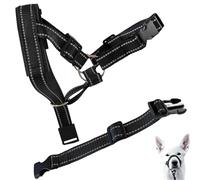 Black Reflective Dogs Head Halter - Soft Padded Collar for Dogs, Adjustable Dog Headcollar Easy Control Anti Pull Lead for Small Medium Dog