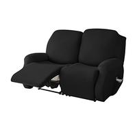 Black Relaxed Stretch Sofa Cover for 1 2 3 Seaters NonSlip Washable Armchair Cover Reclining Chair Protector Durable Furniture Cover Easy Fit
