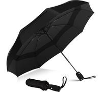 (black) Repel Umbrella Windproof Travel Umbrella - Wind Resistant, Small - Compact, Light, Automatic, Strong, Mini, Folding And Portable - Backpack, Car, Purs