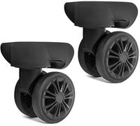 Black Replacement Luggage Wheels | Swivel Trolley Wheels for Suitcases | Heavy-Duty Travel Case Accessories | Universal Fit for Easy Mobility