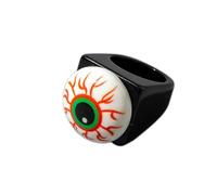 Black Resin Acrylic Chunky Rings for Women Man Unisex Trendy Halloween Knuckle Rings Stackable Jewelry Personality Ghost Pumpkin Bat Witch Evil Eyes Ring Dark Gothic Party Wide Thick Ring, 6 UK