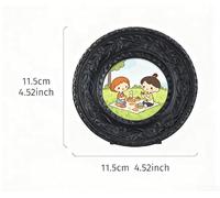 Black Resin Vintage Baroque Picture Frame Featuring Intricate Floral Designs, Multi-Purpose for Wall or Table Photo Display in Home or Office (3IN)