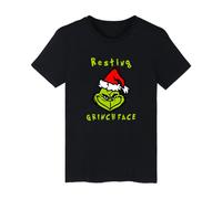 (Black-Resting Grinch Face, XL) The Christmas Grinch Short Sleeve Tshirt Resting Grinch Face Men Tops Tee Women