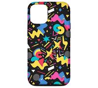 Black Retro 80s 90s Star Pop Art Chaos Pattern Graphic Case for iPhone 12/12 Pro