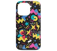 Black Retro 80s 90s Star Pop Art Chaos Pattern Graphic Case for iPhone 13 Pro