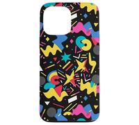 Black Retro 80s 90s Star Pop Art Chaos Pattern Graphic Case for iPhone 13 Pro Max