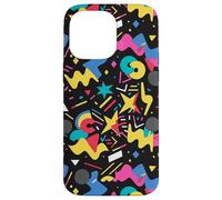 Black Retro 80s 90s Star Pop Art Chaos Pattern Graphic Case for iPhone 14 Pro Max