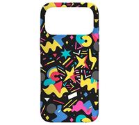Black Retro 80s 90s Star Pop Art Chaos Pattern Graphic Case for iPhone 17 Pro Max
