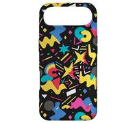 Black Retro 80s 90s Star Pop Art Chaos Pattern Graphic Case for iPhone Air