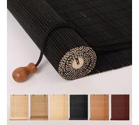 Black Retro Bamboo Roller e 100cm x 140cm Sune for Patio Garden Window & Door Side Pull Design & EcoFriendly Window Treatment