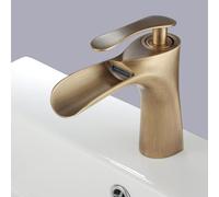 Black Retro Bathroom Sink Faucet Waterfall Design Single Handle Mixer Tap for Hot & Cold Water Stylish Basin Mixer for Modern Bathrooms,Antiquitt-Niedrig