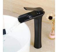 Black Retro Bathroom Sink Faucet - Waterfall Mixer Tap for High Sink Single Hole Design Ideal for Modern & Vintage Bathroom Decor Stylish & Functional.