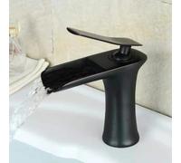 Black Retro Bathroom Sink Faucet - Waterfall Single Hole Mixer Tap for Vinta Modern Bathroom Upgrade, Easy Inll, Slish Home Decor, High-Quali Bathroom Fixture