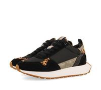 Black Retro Sneakers with Animal Print for Women onaka, Black/White, 4 UK
