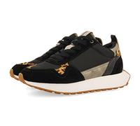 Black Retro Sneakers with Animal Print for Women onaka, Black/White, 5 UK
